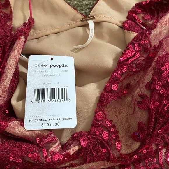 Free People Night Shimmers Mini Dress (8) NWT - Picture 7 of 9